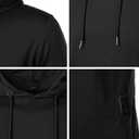 Wowcarbazole Men's Gym Hoodies Workout Sweatshirts Short Sleeve Athletic Muscle T-Shirts Pullover (Black, XXL)