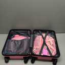 Sanwuta 4 Pcs Kids Luggage Set Kids Backpack Travel Rolling Suitcase with Wheels U-shape Pillow Childrens Gift for Girls Boys(17 Inch,Rainbow Style,Pink)