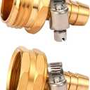 Brass Garden Hose Connector Repair Mender Kit with Stainless Clamp,Fits 1/2" Water Hose Fitting (1/2" Barb x 3/4" GHT)