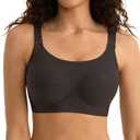 Wireless Full Coverage Bras for Older Women, No Underwire Comfortable Bralette with Support, Seamless Padded Bra (Large, Black)