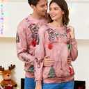 Idgreatim Unisex Ugly Christmas Crewneck Sweatshirt Novelty 3D Graphic Long Sleeve Sweater Shirt (Large, Chest Hair)