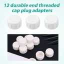 2 x 12pcs 1/2 Inch PVC Pipe Fitting End Female Thread Cap Plug Adapters, PVC Cap for Plumbing DIY Projects Pipe Repair & Irrigation Systems, BSPT Connection (White)