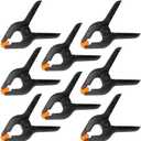 8 Pack 6 Inch Plastic Spring Clamps, Big Clips Heavy Duty, Large Spring Clamps for Woodworking, Backdrop Stand, Crafts, Photography, Banner, Balloon Arch Garland Clips, Strong Clamp with Soft Tips