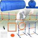 Agility Training Equipment for Dogs, Dog Agility Course Backyard Set Include Tunnel, Jumping Ring, Pause Box, 6 Weave Poles with Carry Bags