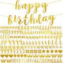 TaoBary 167 Pcs DIY Banner Kit Happy Birthday Glitter Banner Customizable Glitter Make Your Own Kit 162 Letters Symbols and Numbers 3 Rope for Birthday Halloween Wedding Christmas(Gold)