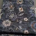 Tangsoo 5x7 Blue Area Rug for Bedroom Living Room, Washable Vintage Floral Rug Non Slip, Low Pile Stain Resistance Distressed Retro Indoor Boho Carpet for Laundry Farmhouse Dinning Room Mat Home Decor