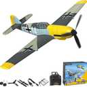 VOLANTEXRC RC Plane, 4 Channel Remote Control Airplane BF109 Fighter RTF with Aileron, Gyro, Aerobatics & 3 Modes Easy to Fly, Hobby Radio Controlled Aircraft for Beginners, Kids & Adults (Yellow)