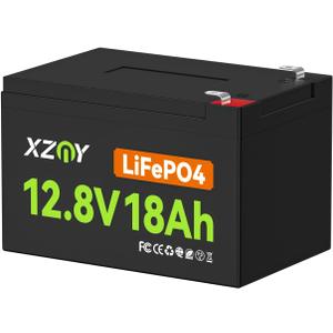 Compact 12V 18Ah LiFePO4 Lithium Battery, 4000+ Cycles 12 Volt Lithium Battery Built-in 20A BMS, 12V 18Ah Battery for Garmin Fish Finder Battery, Power Wheels, Mobility Scooter, Lighting Supply (12V 18Ah Compact)