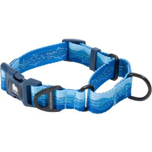 Leash Boss Martingale Collar for Dogs | Reflective Nylon Dog Collar for Large Dogs, Medium and Small Dogs | No Pull Pet Training Collar | Quick Release Buckle, Adjustable Pet Collar (Medium (14.5-17" Neck x 1" Wide), Blue - Wave)