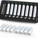 AAA Rechargeable Batteries 16 Pack w/Charger, POWEROWL High Capacity Rechargeable AAA Batteries 1000mAh 1.2V NiMH Low Self Discharge, 
