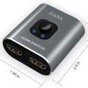 HDMI Switch 4k@60hz Splitter, GANA Aluminum Bidirectional HDMI Switcher 2 in 1 Out, Manual HDMI Hub Supports HD Compatible with Xbox PS5/4/3 Blu-Ray Player Fire Stick Roku