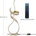 Gold Art Spiral 24W LED Table Lamp with Touch Remote Dimmer, 22" Unique Creative Stylish Smart Lamp, LED Desk Lamp for Dining Room, Bedroom, Bedside, Restaurant, Bar (Gold)