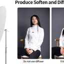 Godox UB-165S 65in 165cm Large Silver Reflective Umbrella Studio Soft Light 65" Large Deep Parabolic Umbrella with Withe Diffuser Cover for Photography Video Studio Shooting