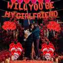 Red 16" Will You Be My Girlfriend Balloons Letters Set- 10Pcs Heart Balloons, LOVE Alphabet Foil Mylar Balloons with 1000 Pcs Artificial Rose Petals for Valentines Day Decorations