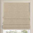 Sun Zero Seraphina Textured 100% Blackout Cordless Roman Shade, 31" x 64", Taupe