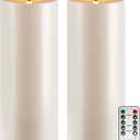 Raycare 2Pcs 4'' X 12'' Large Waterproof Outdoor Flameless Candle, Battery Operated LED Candles with Remote Control and Timer, Electric Fake Plastic Pillar Candles, Ivory