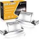 QUASCO Front Rear Fender Lights, Led Fender Tip Brake Tail Light Compatible with Harley Electra Glide Road King Softail Heritage Touring - Chrome Lens