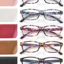 Reading Glasses for Women Men - 5 Pack Ladies Stylish Readers Computer Eyeglasses W/Spring Hinge - Blue Light Blocking Glasses Anti Eyestrain 0.50