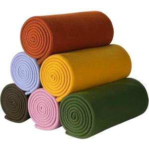 Fleece Throw Blankets Lightweight Warm Soft Cozy Pet-Friendly Bulk Fleece Throw Blanket Solid for Home Bed, Sofa, Office, Gifts, Outdoor (Assorted 3, Pack of 6-50 x 60 inch)