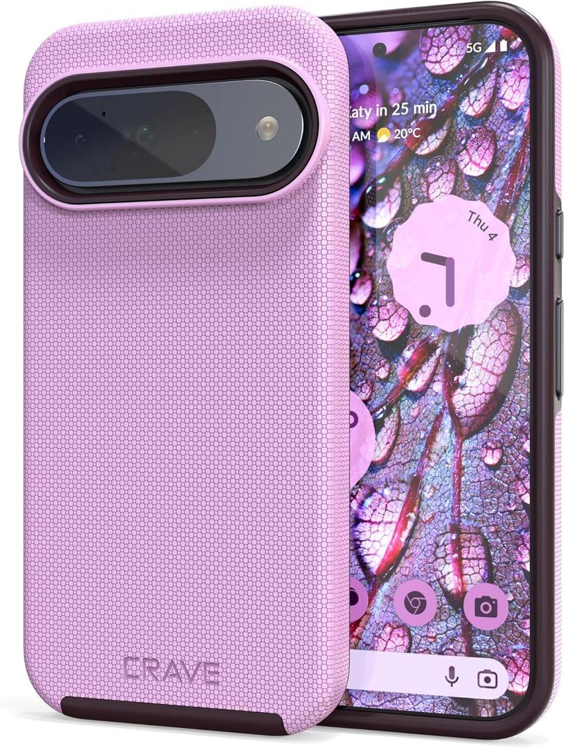 Crave for Google Pixel 9 Case and Pixel 9 Pro Case, Shockproof Protection Dual Layer Cover (6.3 inch) - Lilac