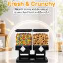 Dual Cereal Dispenser, 7.4L Large Cereal Storage Container with 2 * 3.7L Compartments, Countertop Rotating Grain Dispenser with Transparent Bins, for Cereal, Oats, Rice, Beans, Snacks