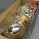 Liliful 4 Pcs 6" Christmas Balls Ornaments Hanging Extra Large Christmas Tree Ornaments Decorations Reusable Large Christmas Ball for Holiday Xmas Tree Home Decorations, 4 Styles(Gold)