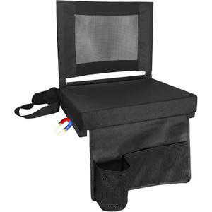 Stadium Seats for Bleachers with Back Support, Bleacher Chairs with Backs and Cushion Wide, Portable Folding Seats with Magnetic Bottom Strips, Includes Shoulder Strap - Black (1, Black)