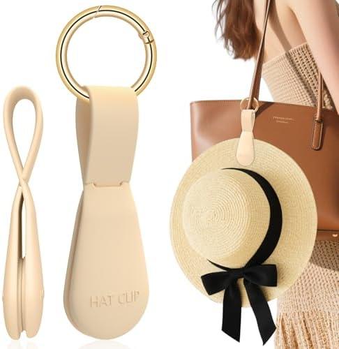 Magnetic Hat Clip 1-Pack - The Light Khaki Hat Clip for Travel on Bag, Magnetic Hat Clips for Bag, and Secure Hat Holder for Travel on Caps & Beach Hats, Vacation Essentials