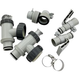Plunger Valve & Hose Conversion Adapter B Kit & Hose Pipe Holder Replacement for Above Ground Pool (2 Pack)