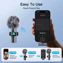 Leettus 2pcs Dual Receivers Mini Microphone for iPhone iPad Android Video Recording,Lavalier Wireless Microphones for Game,Live Streaming,Interviews,YouTube,TikTok,Vlog