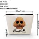 2 x Livel lhood Poodle Mom Makeup Bag Canvas Organizer Bag Toiletry Zipper Pouch Adorable Sunglasses Poodle Cosmetic Bag Present for Poodle Lovers Poodle Mom Women