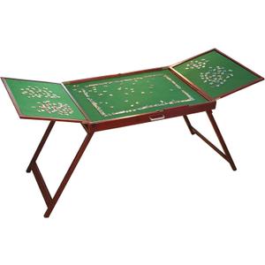 Bits and Pieces Fold-and-Go Wooden Jigsaw Puzzle Table with Legs, Foldable Puzzle Board for Up to 1500 Pieces, 30" Tall, 25" x 34" Assembly Surface
