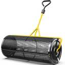 44 Inch Compost Spreader  Heavy Duty Push/Tow Peat Moss & Fertilizer Spreader with Steel Mesh Drum, Reinforced Center Rod, for Even Lawn Coverage & Garden Soil Care