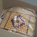 Wood Beaded Comfort Seat Cover with Cooling Ventilated Mesh Lumbar Back Brace Massage Support Cushion for Car Seat Chair (Beige)