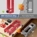 Door Hinge Jig and Door Lock Installation Kit, Aluminum Alloy Router Template for Hinge Mortising from 2.5" to 5" and Types of Square, 1/4", 5/8" Radius, Door Hole Drilling Kit for Knob and Deadbolt