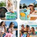 Genteen 40L Mesh Beach Bag, Foldable Sandproof Tote with Waterproof Pocket Quick Dry for Women Family Pool Vacation
