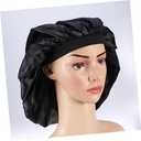 Large Round Sleep Cap Elastic Bathing Hat for Women Hat One Size Fits Black