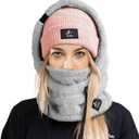 Senllen Balaclava Cold Weather Fleece Windproof Ski Mask Winter Breathable Thermal Face Mask Neck Warmer Scarf Helmet Hood (One Size, Grey)