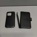 Bocasal Detachable Wallet Case for iPhone 15 Pro RFID Blocking Card Slots Holder Premium PU Leather Magnetic Kickstand Shockproof Wrist Strap Removable Flip Protective Cover 5G 6.1 inch (Black)