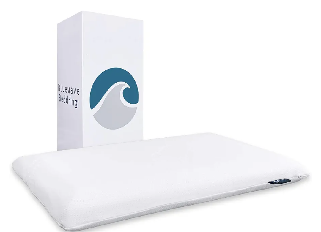 Bluewave Bedding Ultra Slim Gel Memory Foam Pillow for Stomach and Back Sleepers - Thin, Flat Design for Cervical Neck Alignment and Deeper Sleep (2.75-Inches Height, Standard Size)