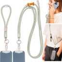 Pulpo 2 in 1 Anti Theft Phone Lanyard and Wrist Strap for iPhone and Android, Adjustable Cell Phone Leash and Universal Tether, Hands Free Strap for Travel Running and Everyday Use, Sage