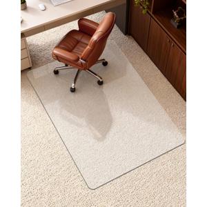 Hard Frosted Office Chair Mat for High Pile Carpet and Hardwood Floor, 32" x 47.2" Anti-Slip Computer Rolling Chair Mat, Heavy Duty Chair Pad Under Desk Carpeted Floor Protector for Home, 1PCS