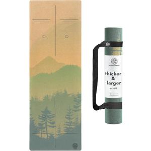 Cork Yoga Mat with Natural Rubber Base, Extra Size, Thickness and Support, Excellent Cushion & Grip, Non-Slip, Non-Toxic, Sweat-Resistant, Sustainable, Eco-friendly Exercise Mat, 80 x 26 x 6 mm
