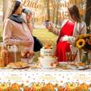 3 Pcs Little Pumpkin Thanksgiving Tablecloths a Little Pumpkin is On The Way Banner Fall Baby Shower Party Supplies 54 x 108 Inch Plastic Table Cover for Gender Reveal Autumn