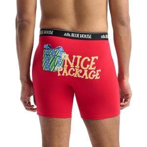 Little Blue House mens Funny Boxer Briefs (Red, S)