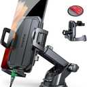 3 in 1 Phone Holders for Your Car, Car Phone Holder Mount [Strongest Suction] 360 Adjustable Cell Phone Holders for Car Phone Stand Car Mount for iPhone, Samsung, Google, More Smartphones (Black)