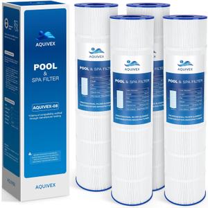 CX1280XRE Pool Filter Cartridge, Compatible with Hayward SwimClear C5000, C5020, C5025, C5030, Hayward C1280E, CX1280XRE, Pleatco PA131-PAK4, Unicel C-7494, Filbur FC-1227, FC-6435, 4 Pack