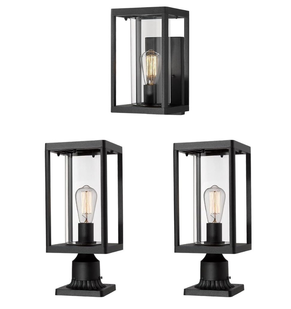 Beionxii Outdoor Post Light, Outdoor Wall Lights - Bundle Set (broken, parts only)