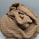 EVERGRACEHOME Chunky Chenille Knit Throw Blanket for Couch, Soft Luxurious Oversized Queen Moss Stitch Blanket for Bed, Cozy Farmhouse Knitted Throw for Sofa, Camel Brown, 90" x 90"