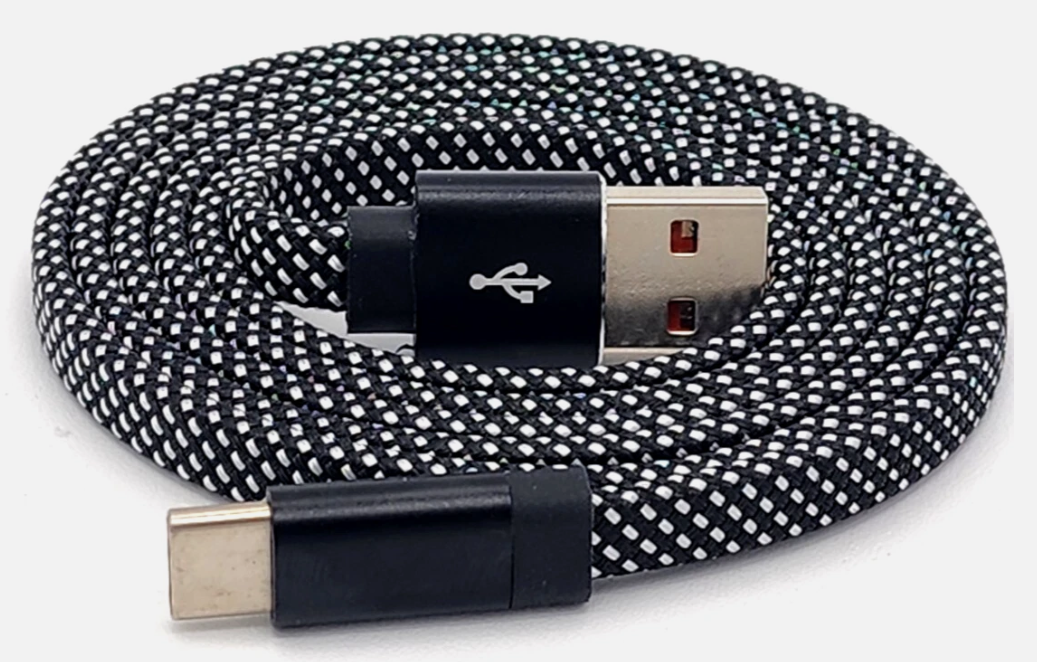 ZGear USB C Magnetic Charge & Sync Cable - Flat Braded Black and White